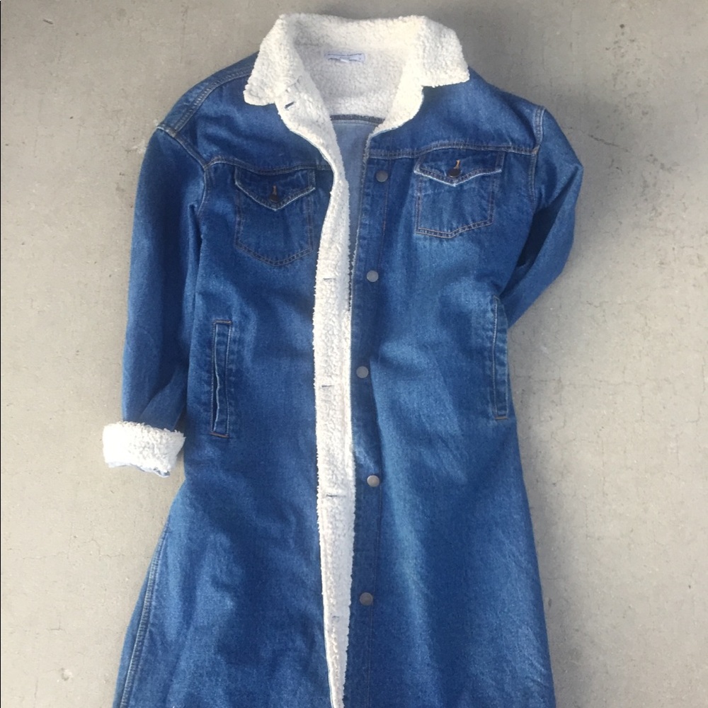 American Apparel Sherpa Jean DenimTrench Coat